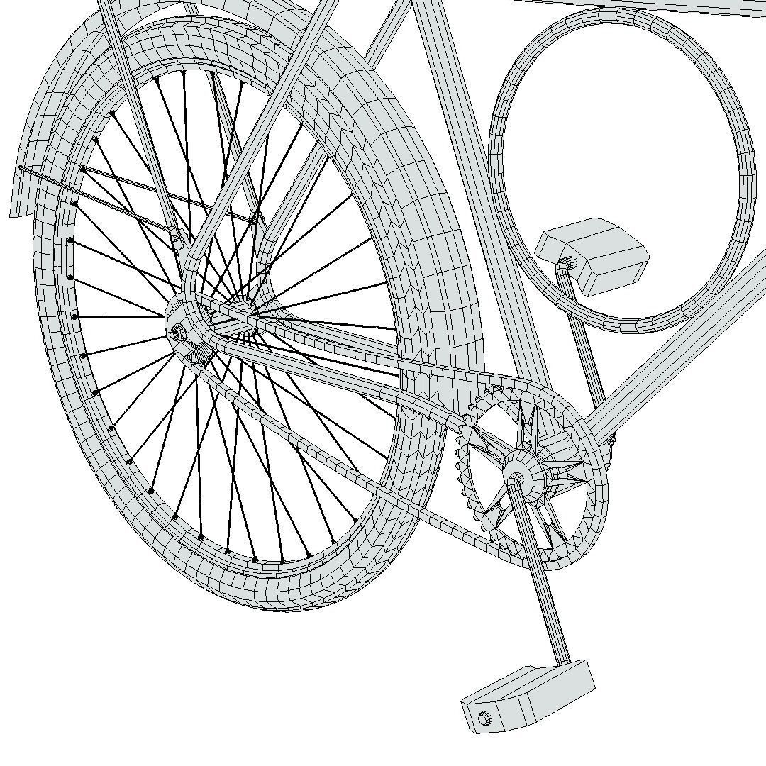 Biycle - Monark Blue Low-poly 3D model_7