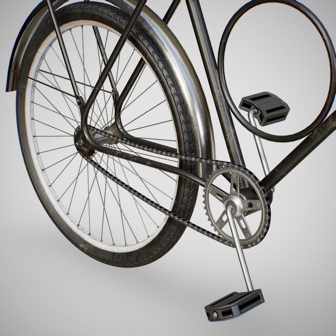 Biycle - Monark Black Low-poly 3D model_3