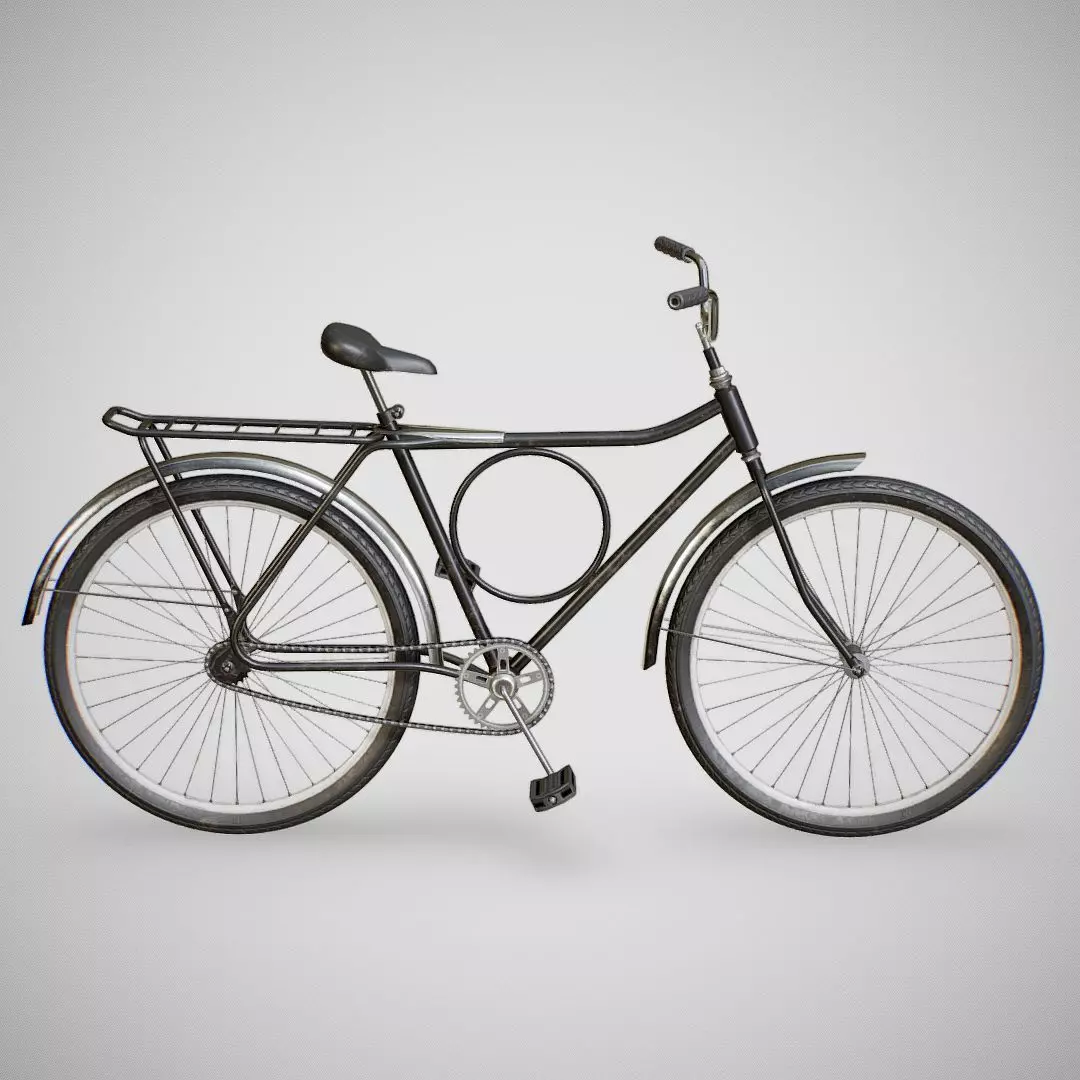 Biycle - Monark Black Low-poly 3D model_0