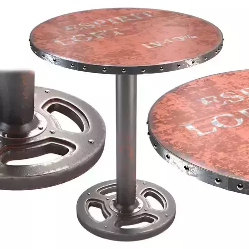 Moes Home Wheel Round Dining Table in Orange 3D model