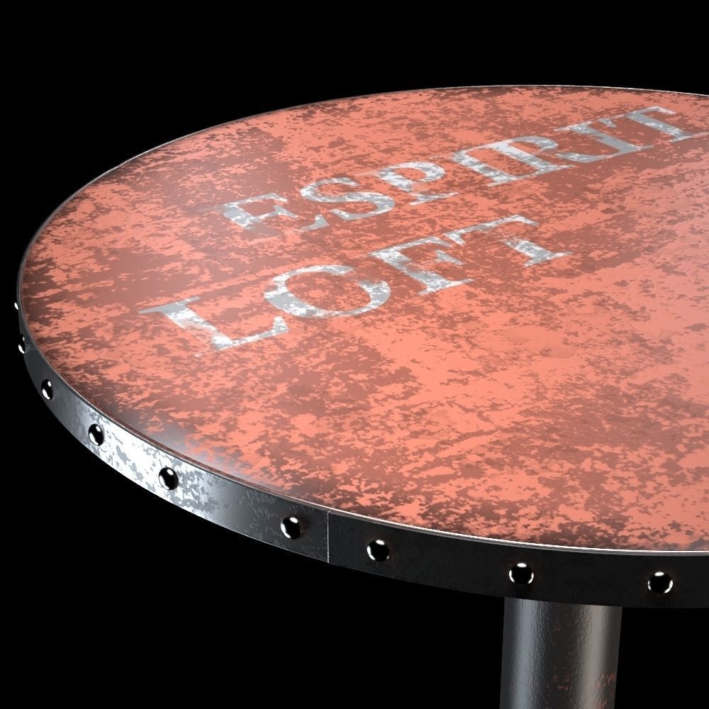 Moes Home Wheel Round Dining Table in Orange 3D model_5