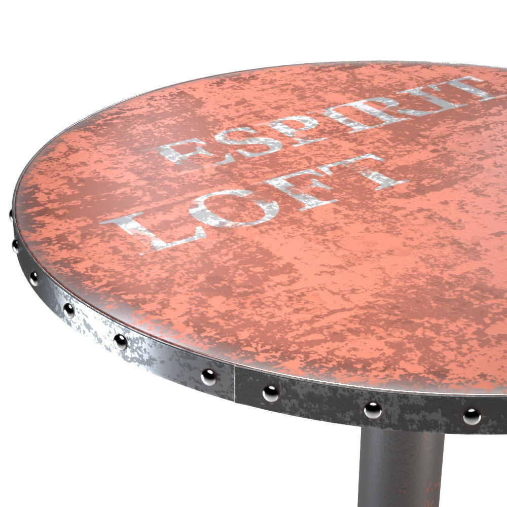 Moes Home Wheel Round Dining Table in Orange 3D model_2