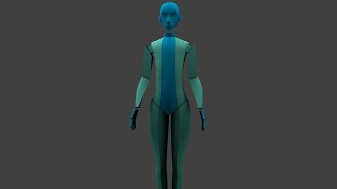 The Slender human body Low-poly 3D model