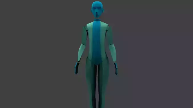 The Slender human body Low-poly 3D model