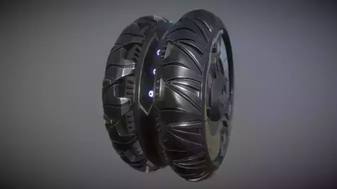 PBR Batmobile Arkham Knight highpoly tire