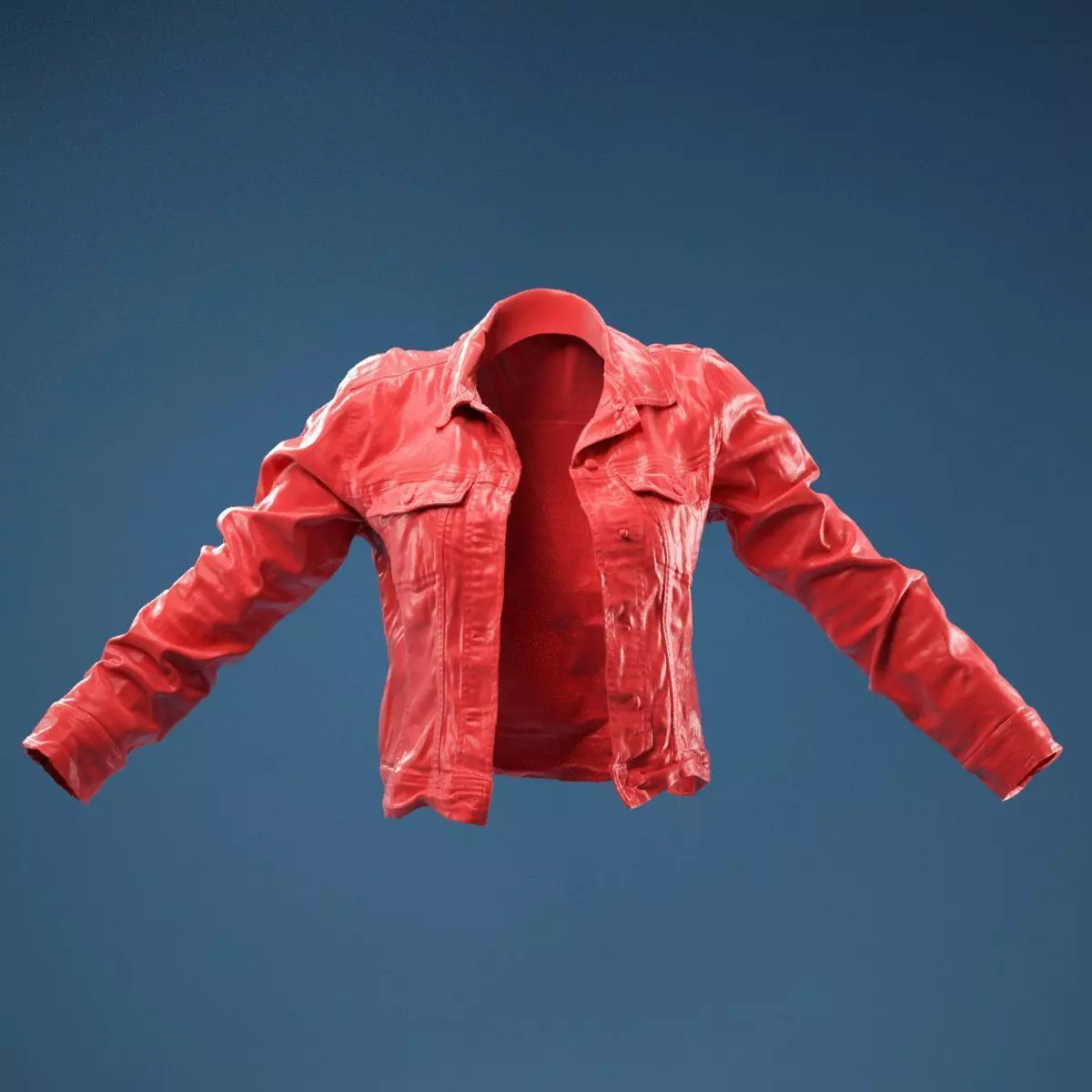 Tiny Jeans Jacket Open 3D model_0