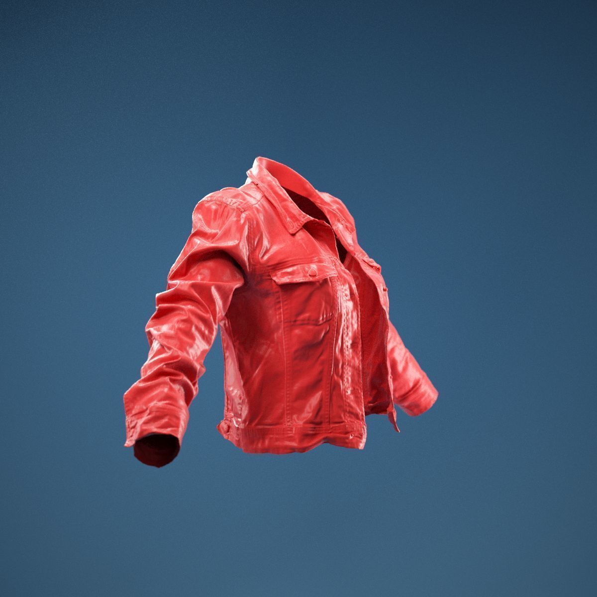 Tiny Jeans Jacket Open 3D model_2