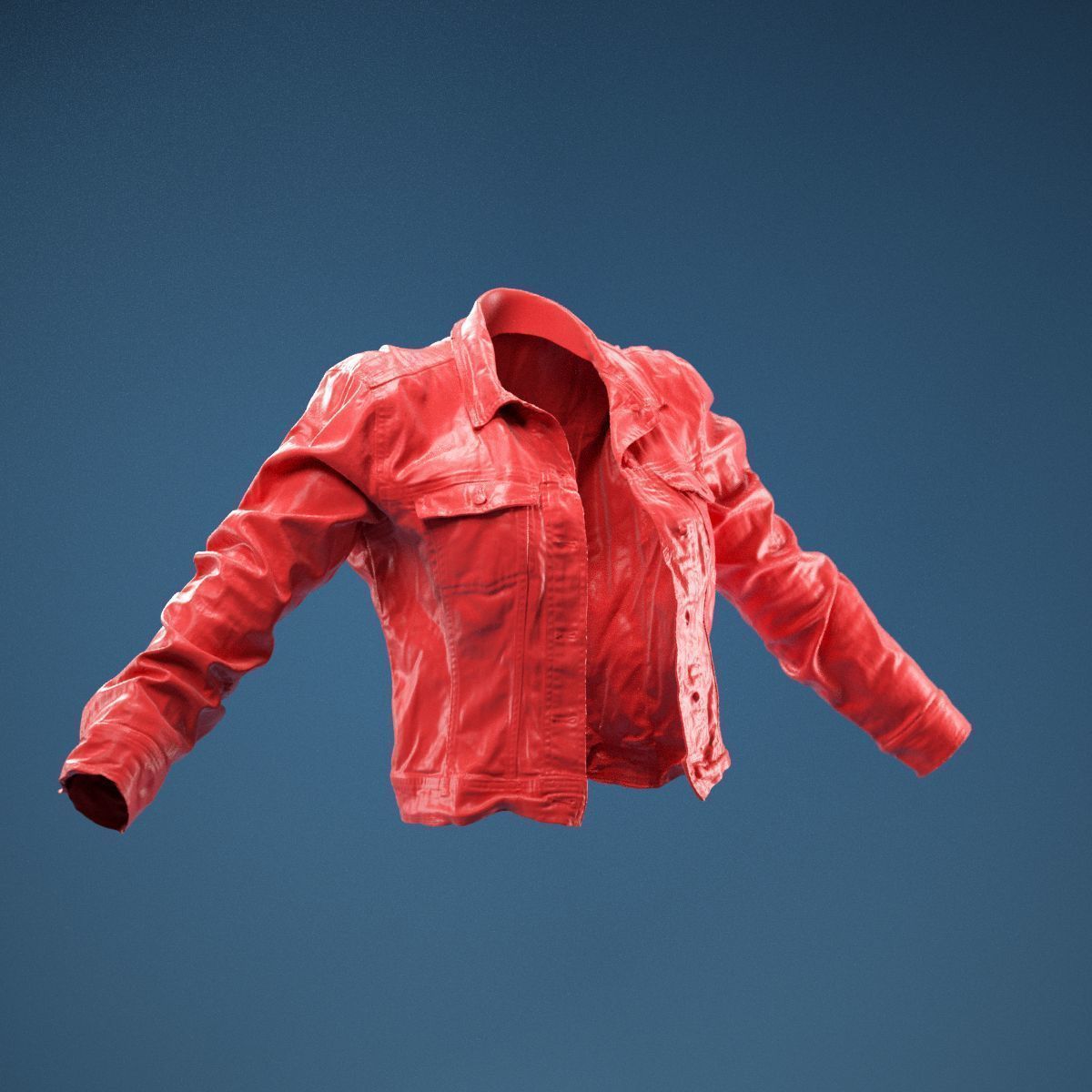 Tiny Jeans Jacket Open 3D model_1