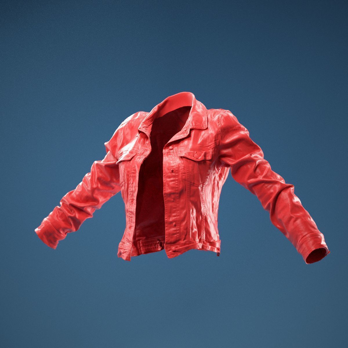 Tiny Jeans Jacket Open 3D model_11