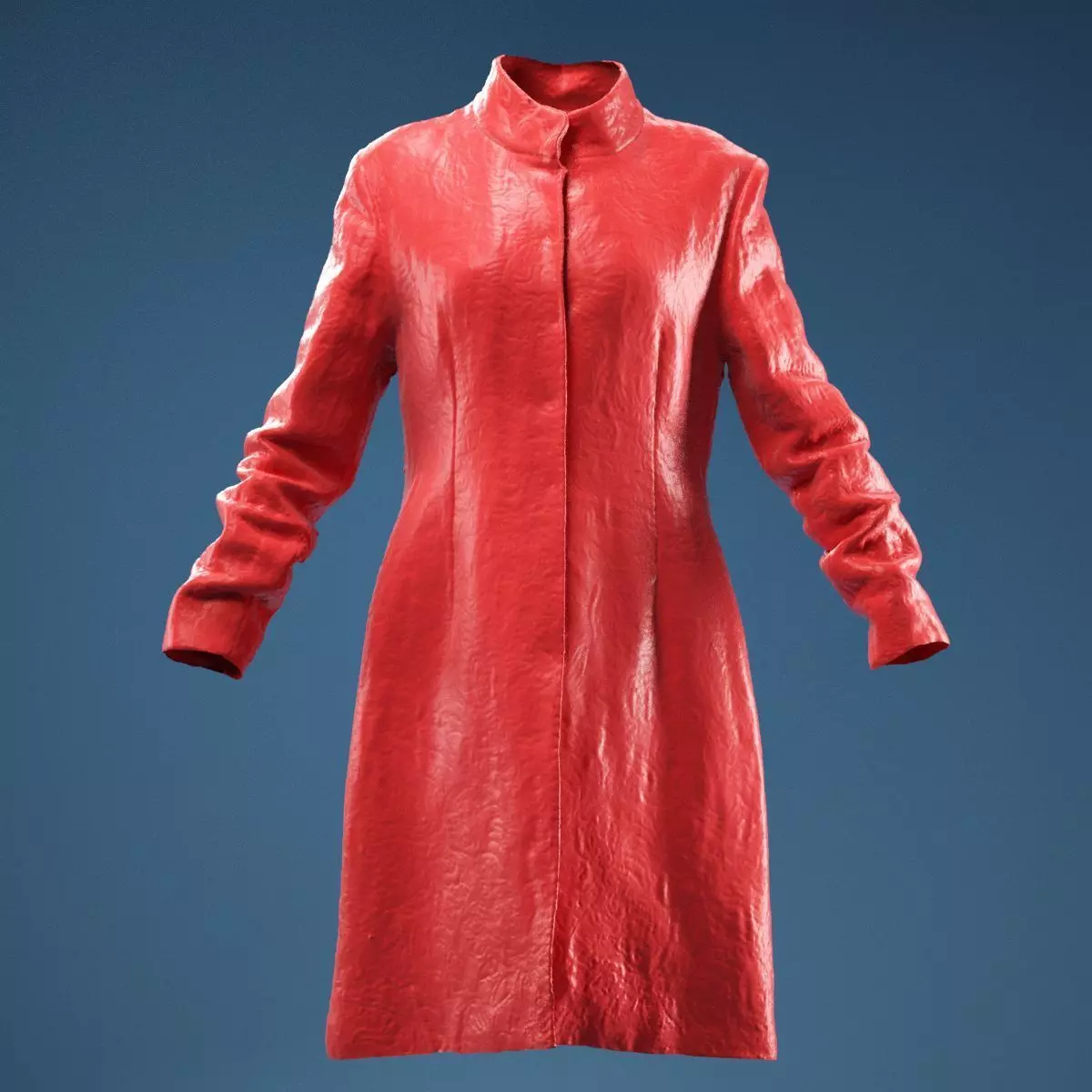 Tall Flower Decorated Coat 3D model