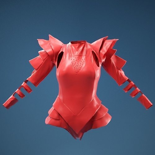 Spiky White Jacket 3D model