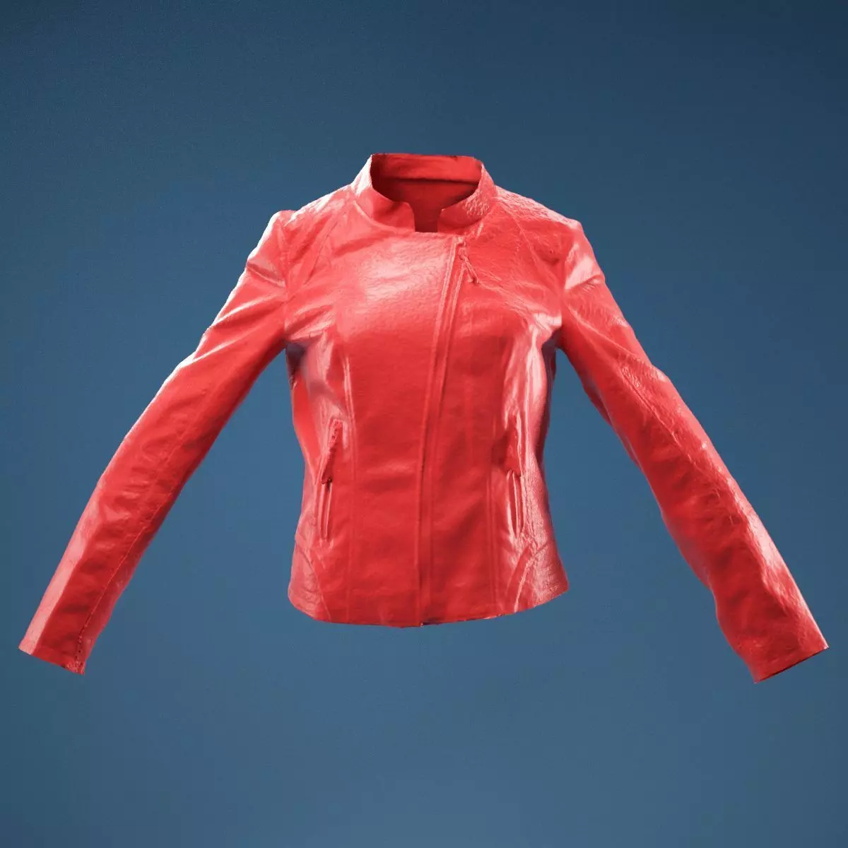 Shiny Jacket Closed 3D model_0