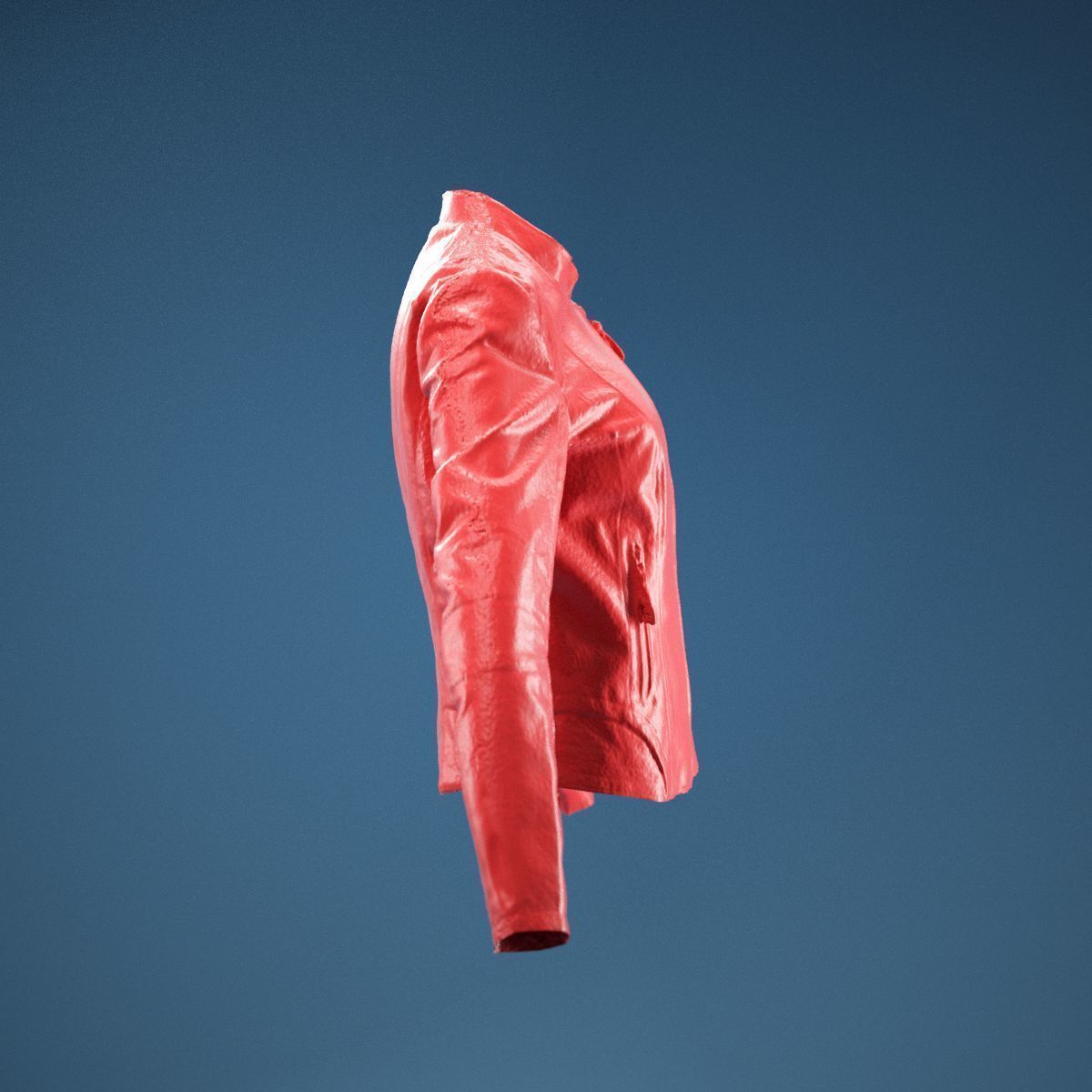 Shiny Jacket Closed 3D model_3