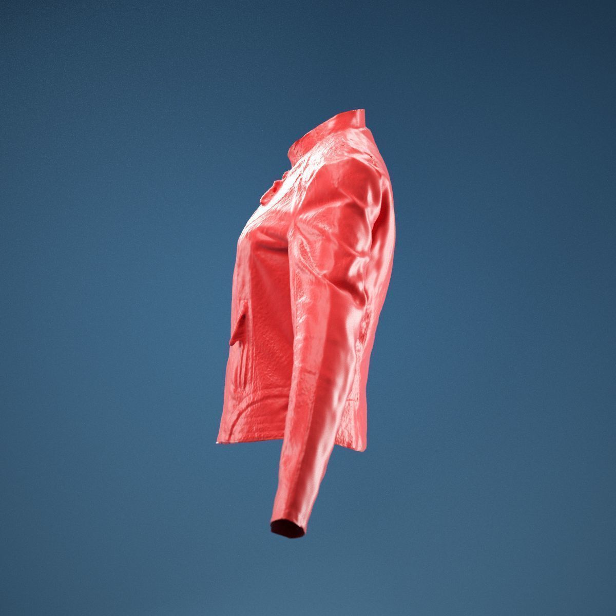 Shiny Jacket Closed 3D model_9