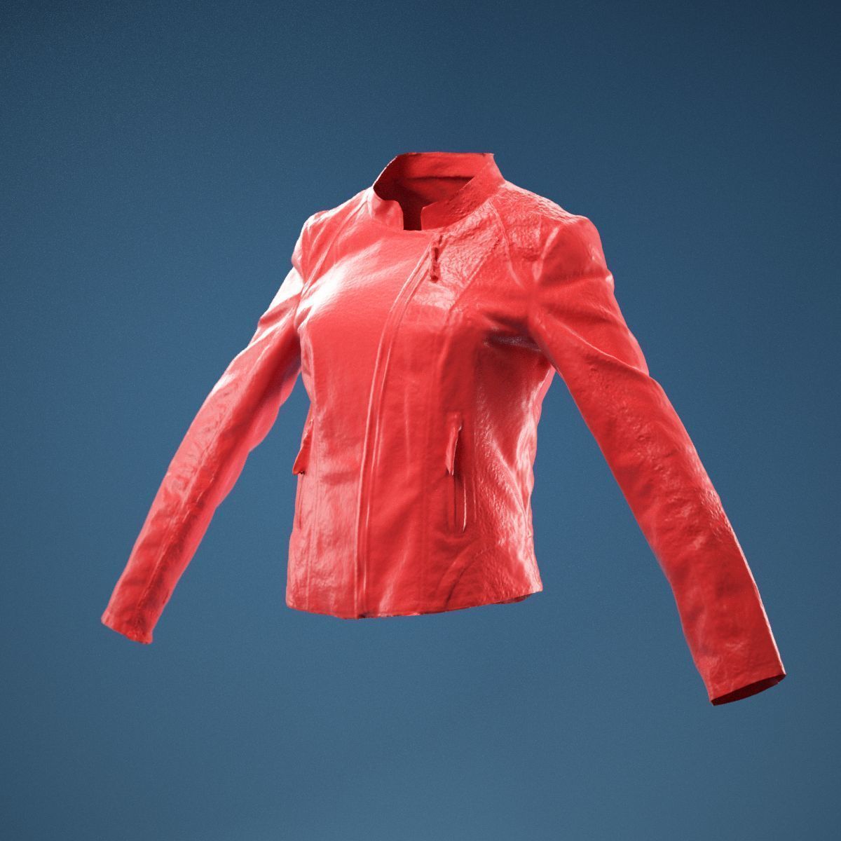 Shiny Jacket Closed 3D model_11