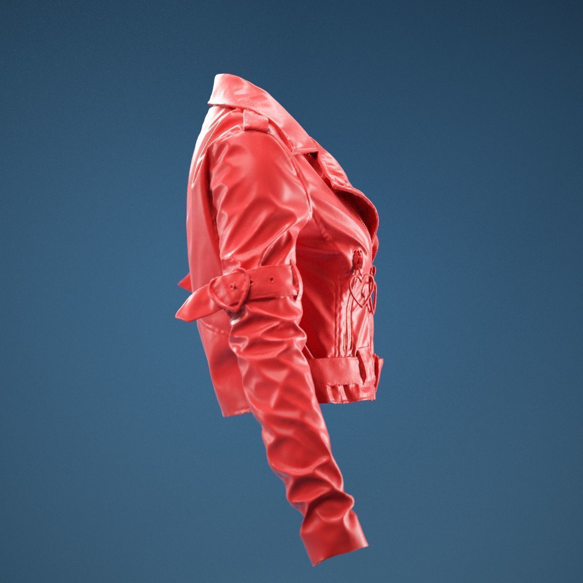 Pink PVC Jacket Closed 3D model_3