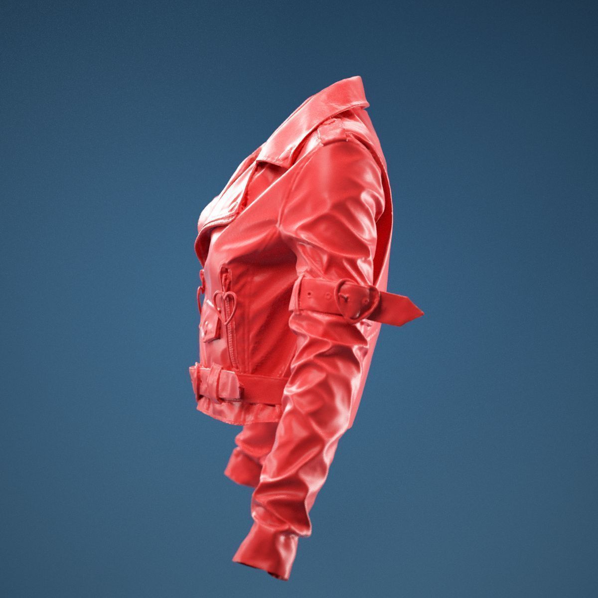 Pink PVC Jacket Closed 3D model_9