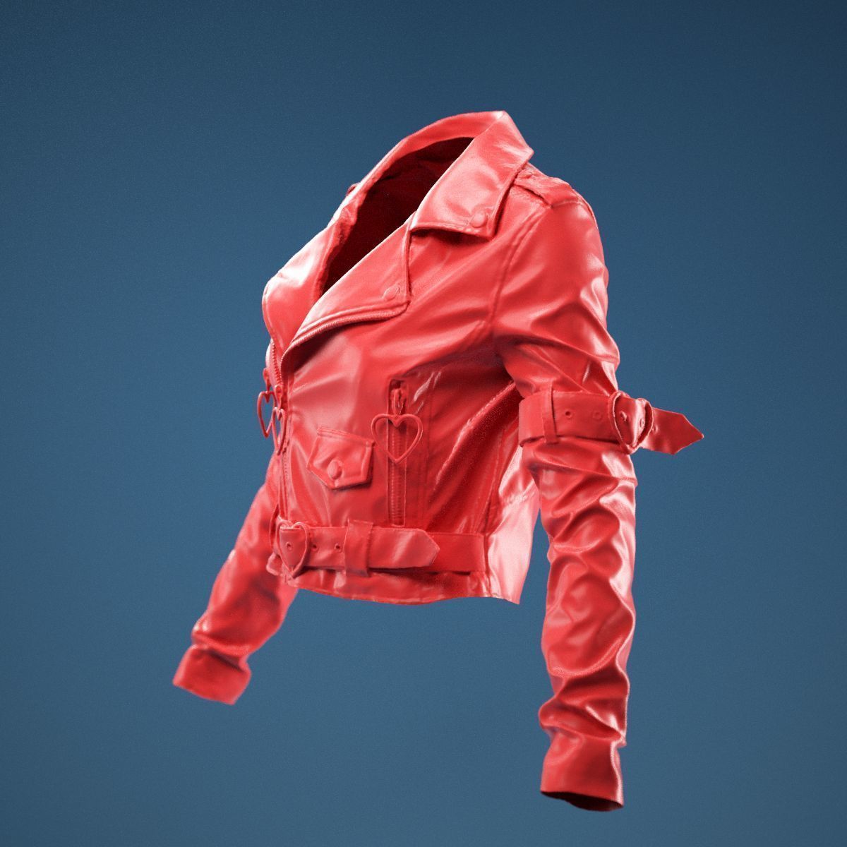 Pink PVC Jacket Closed 3D model_10