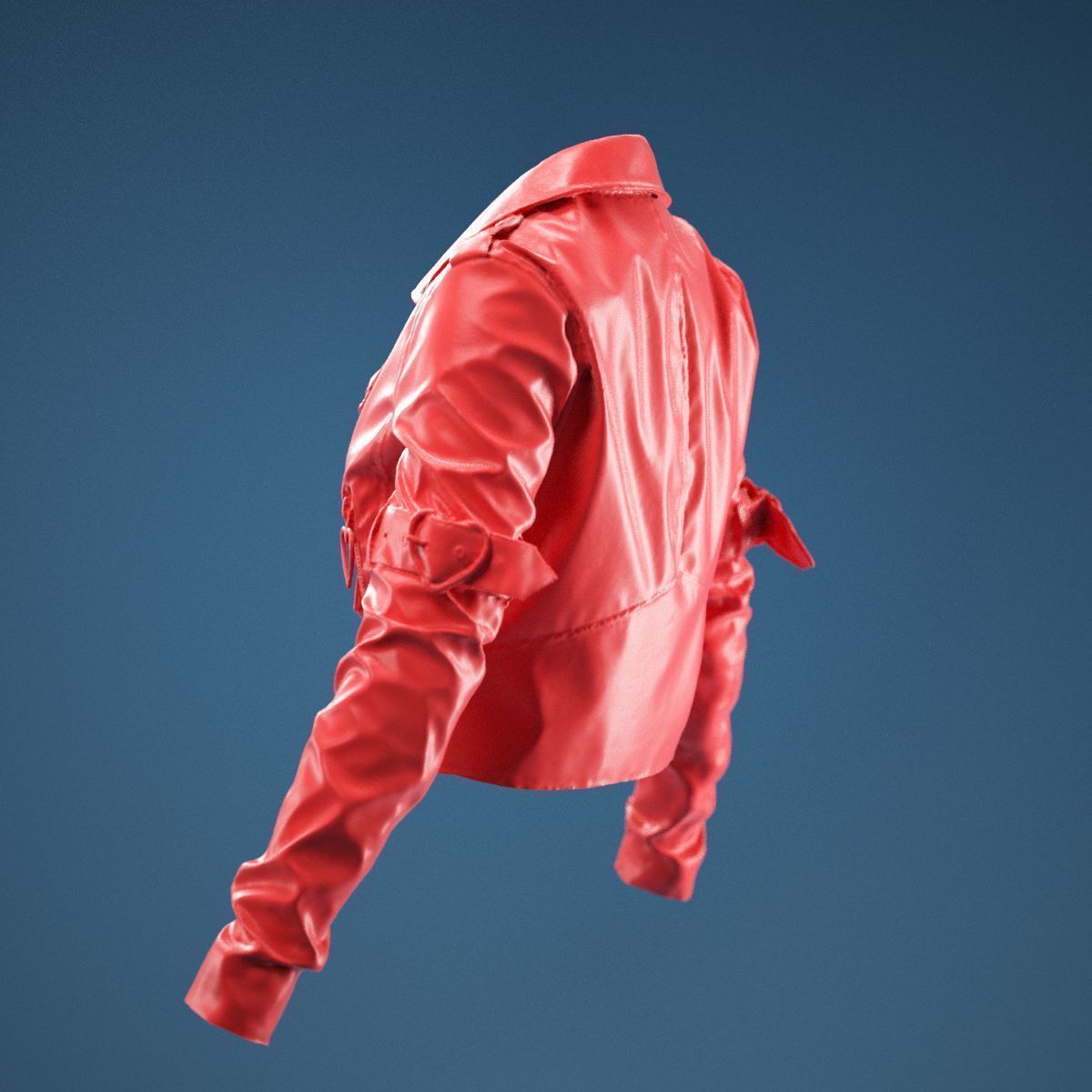 Pink PVC Jacket Closed 3D model_8