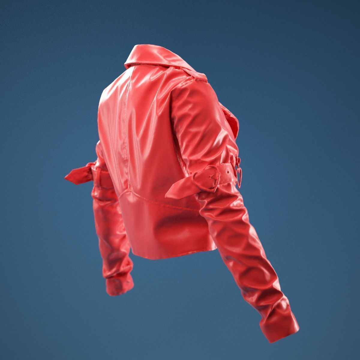 Pink PVC Jacket Closed 3D model_4