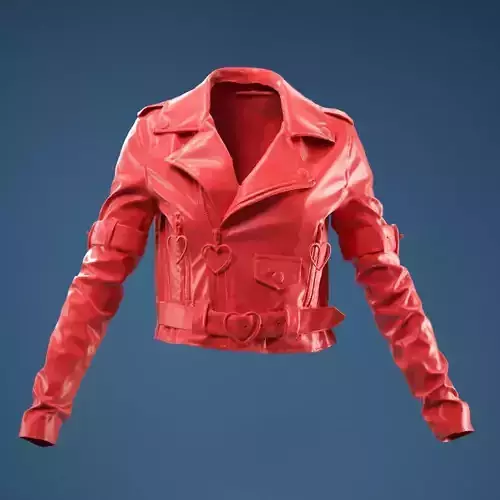 Pink PVC Jacket Closed 3D model