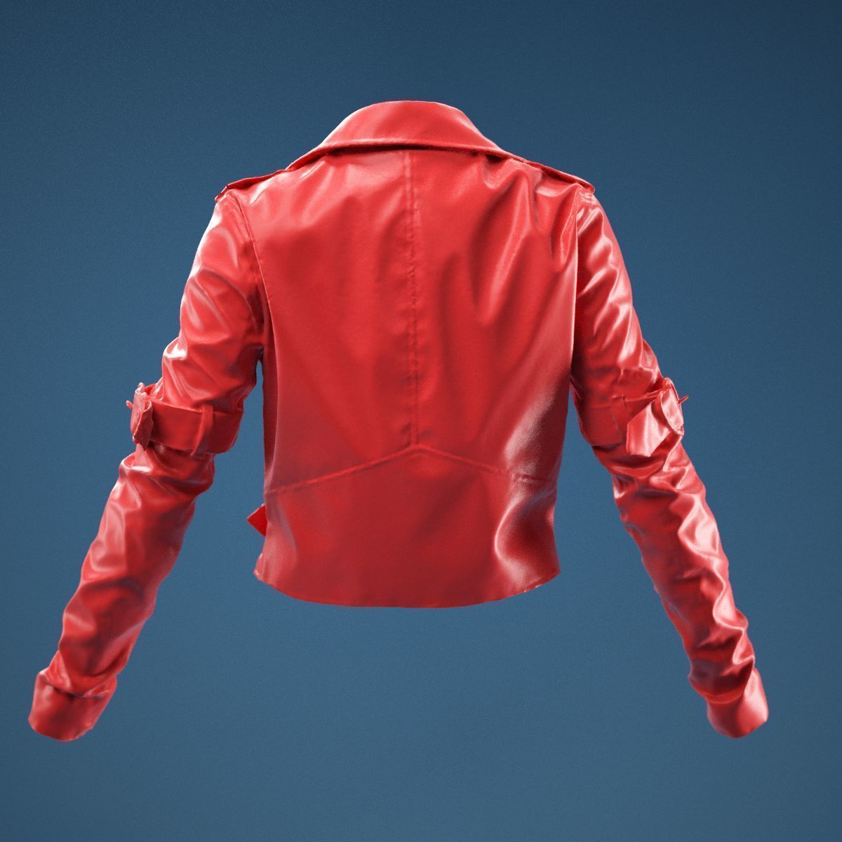 Pink PVC Jacket Closed 3D model_6