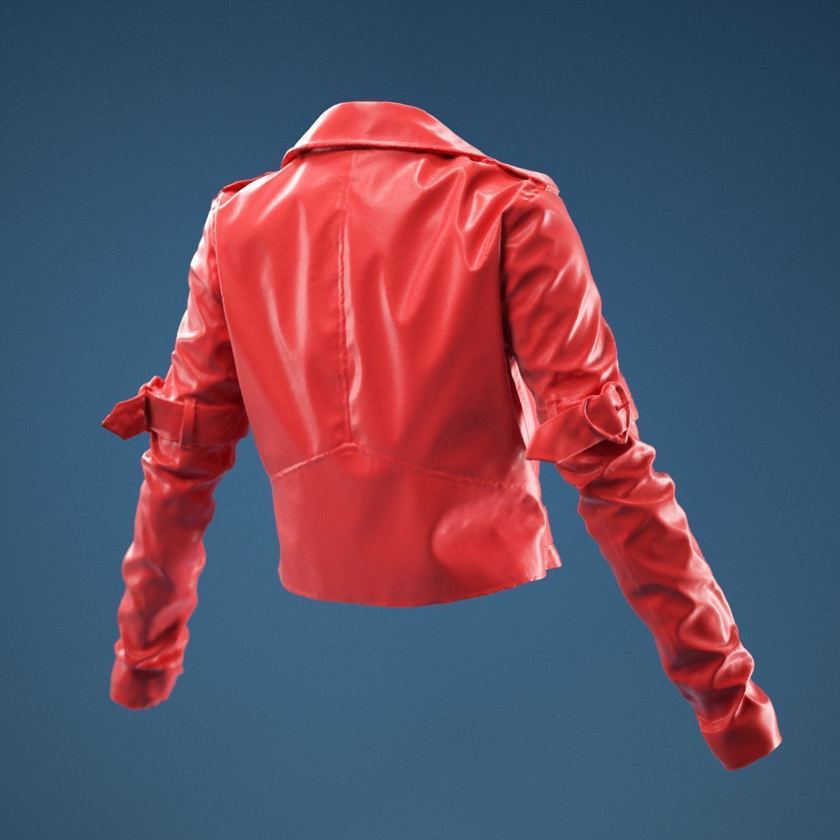 Pink PVC Jacket Closed 3D model_5