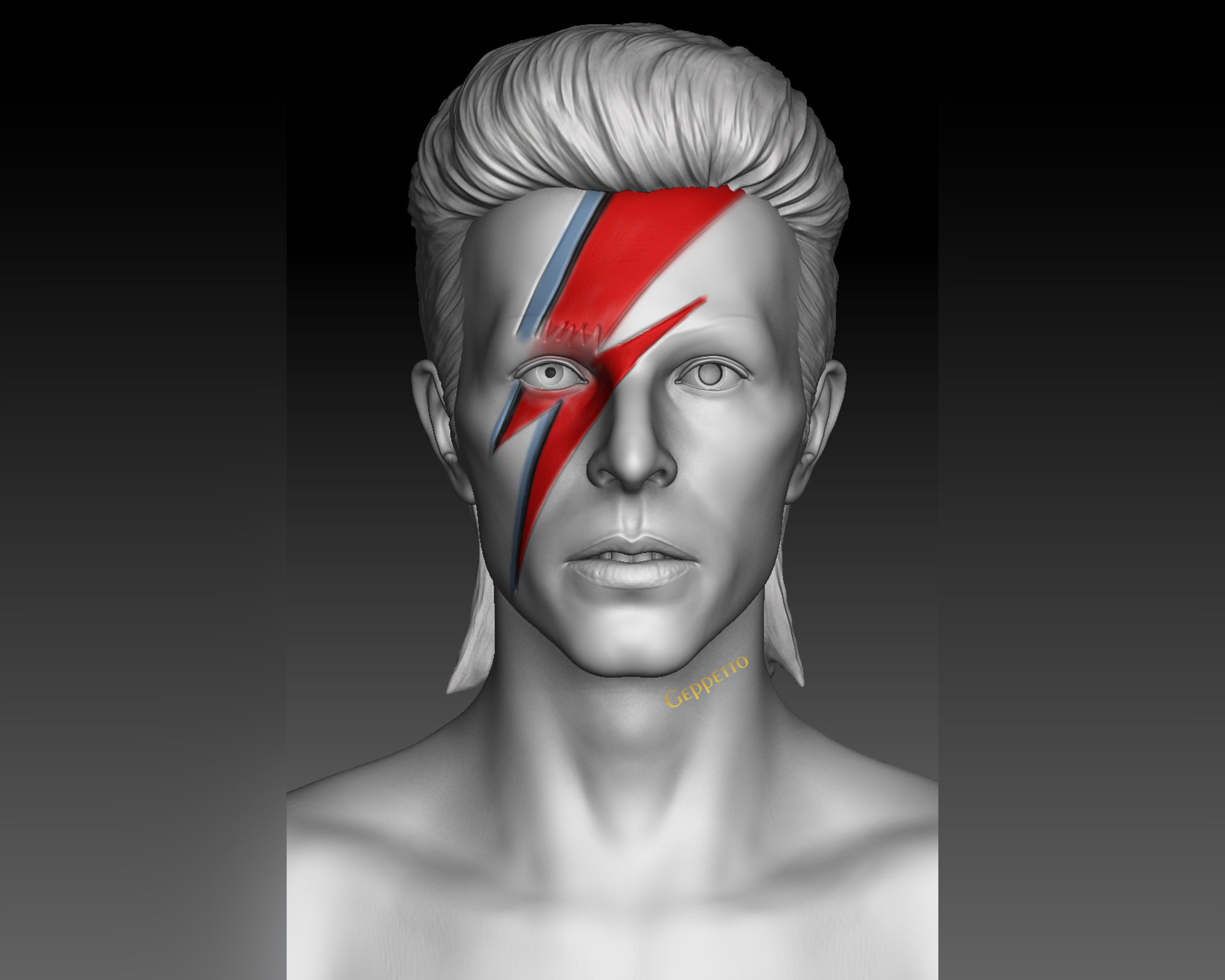 David Bowie 3D Sculpture Model Ready to 3D print 3D print model_3