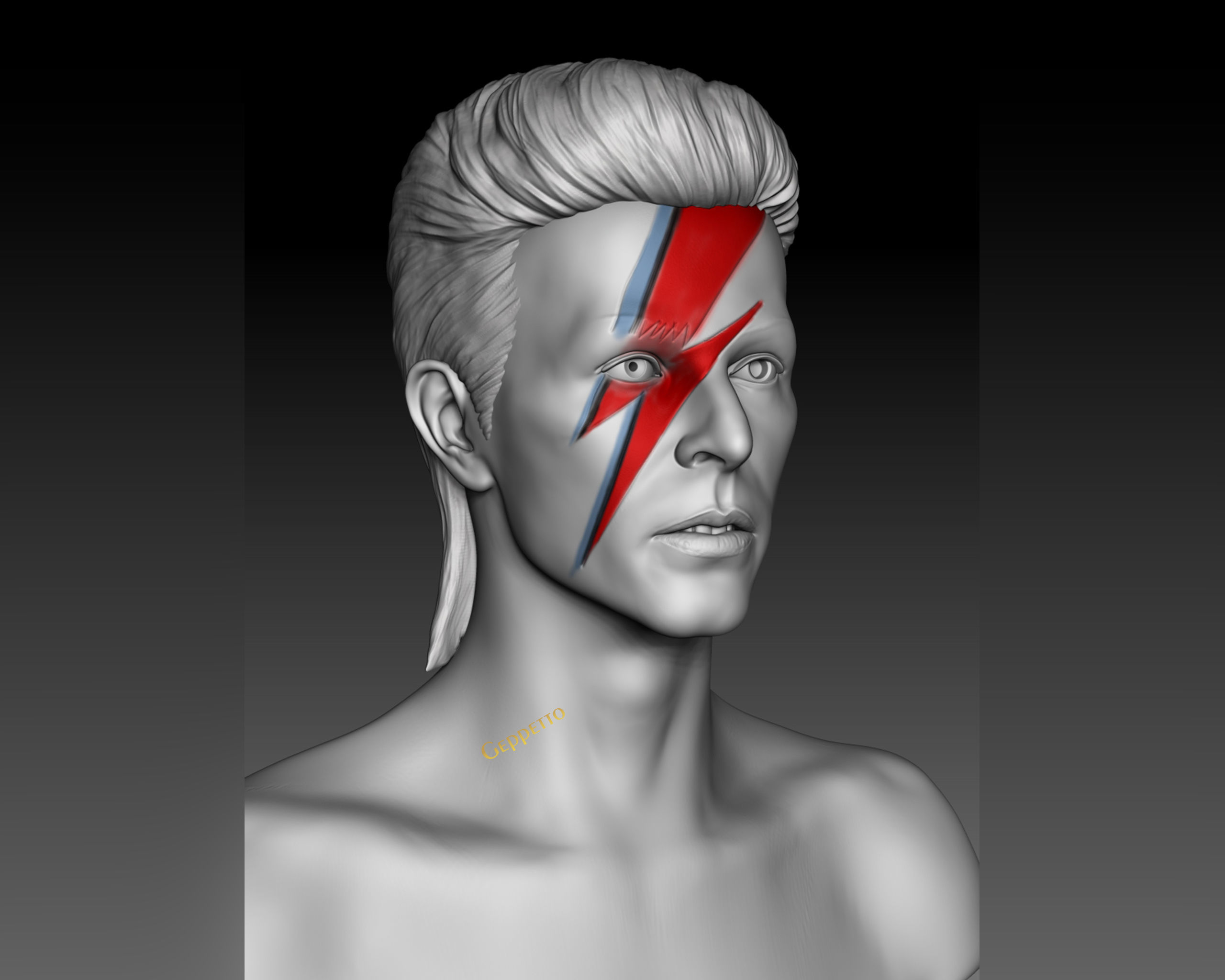 David Bowie 3D Sculpture Model Ready to 3D print 3D print model_5