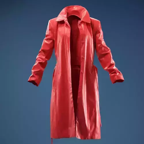 Long Black Leather Underworld Coat Open 3D model