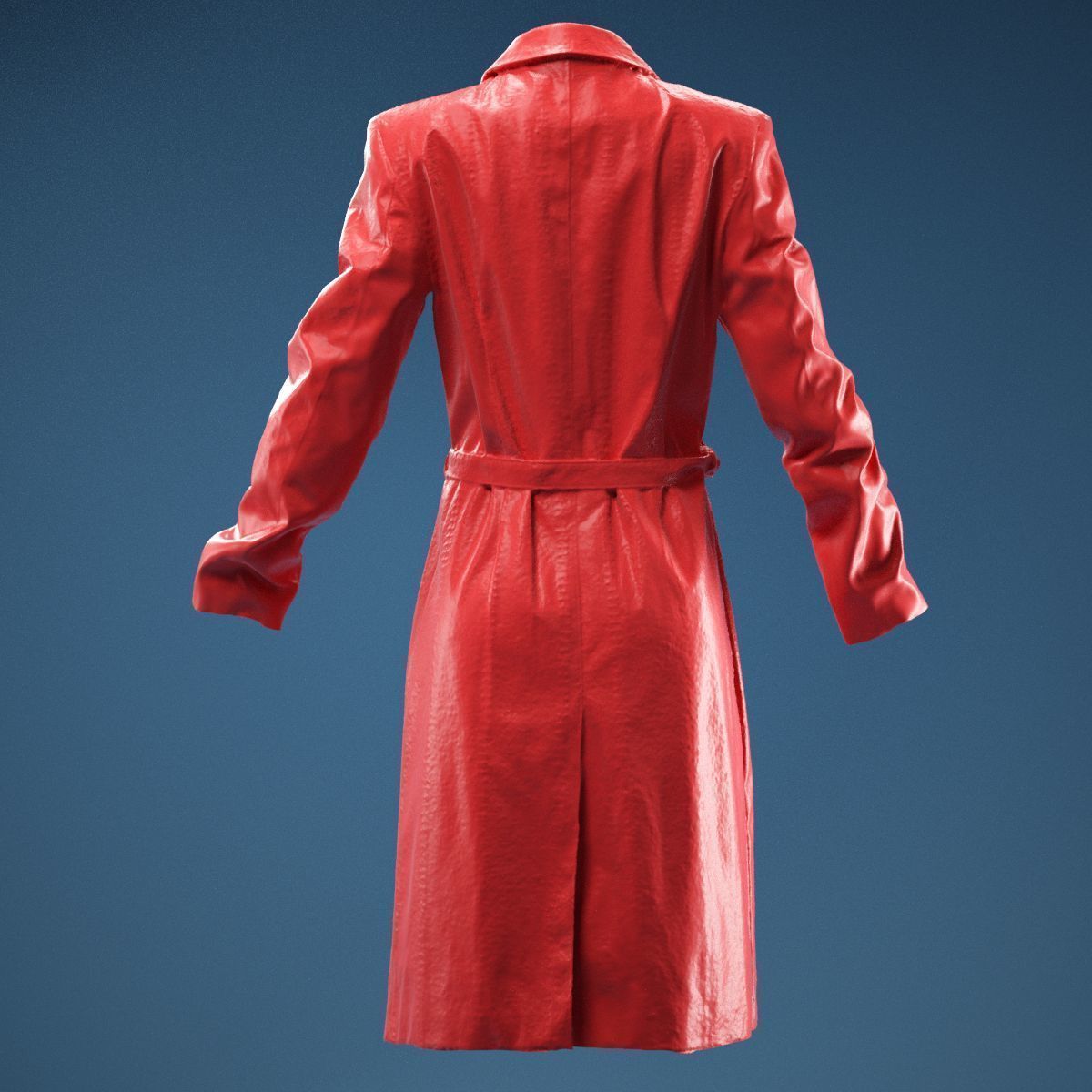 Long Black Leather Underworld Coat Closed 3D model_6