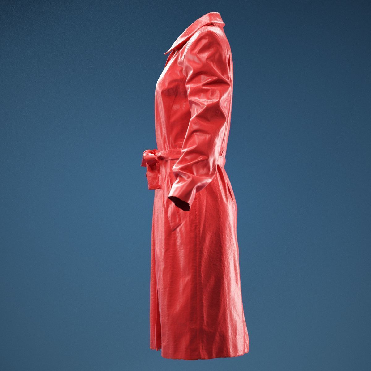 Long Black Leather Underworld Coat Closed 3D model_9