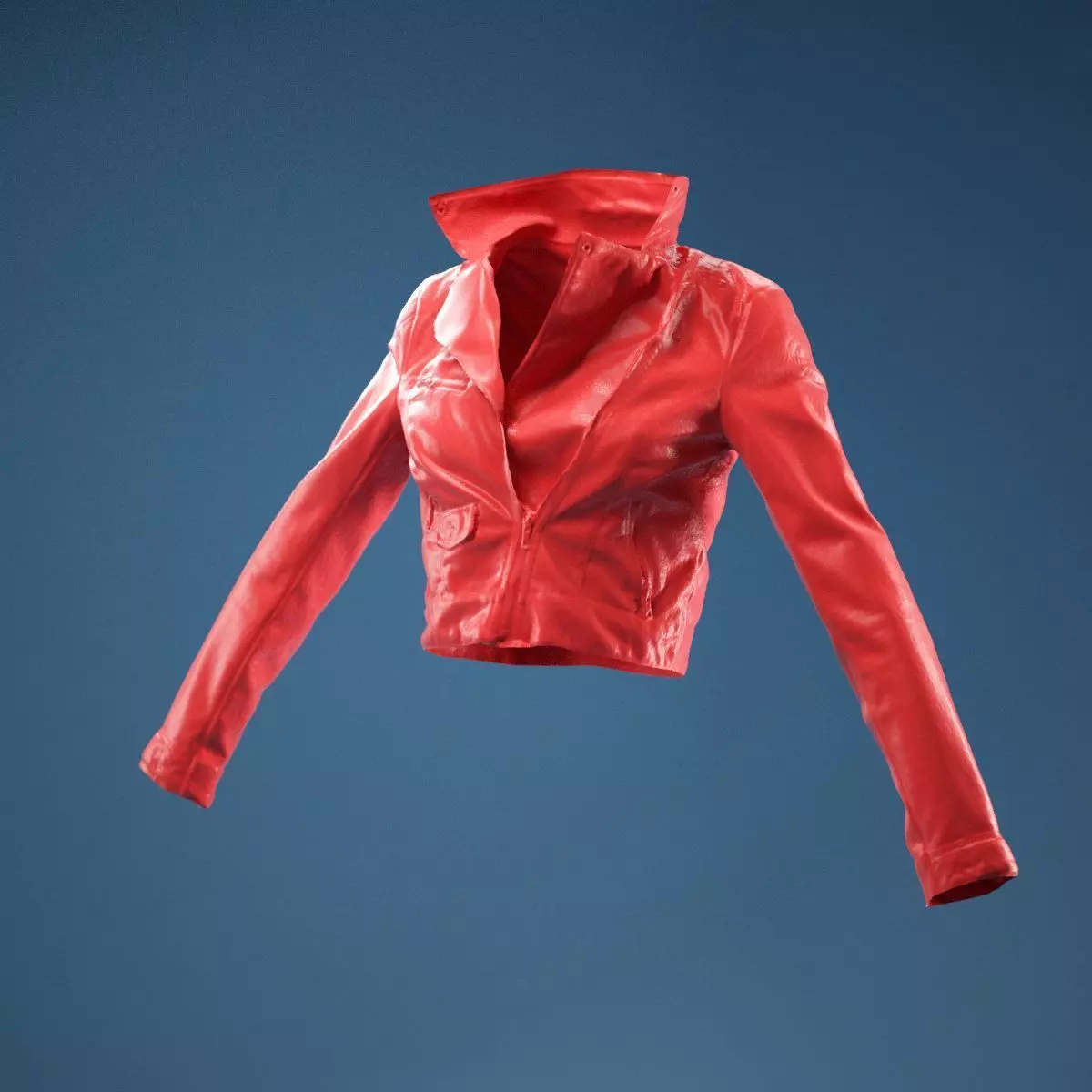 Half Open Leather Jacket 3D model