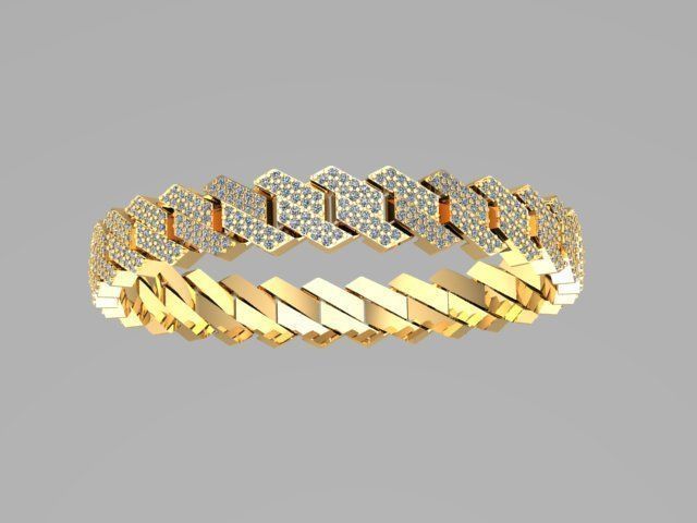 cuban chain  necklace diamond z01 3D model_15