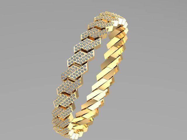 cuban chain  necklace diamond z01 3D model_1