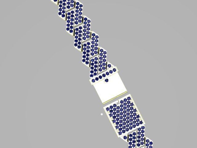 cuban chain  necklace diamond z01 3D model_11