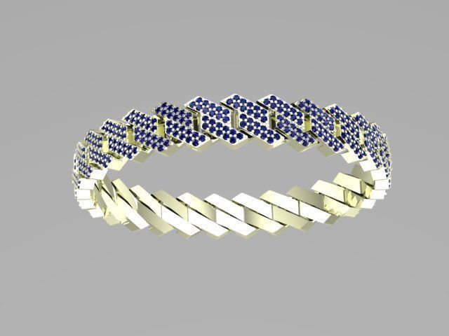 cuban chain  necklace diamond z01 3D model_13