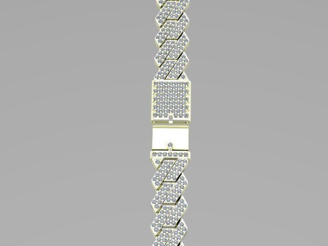 cuban chain  necklace diamond z01 3D model_5