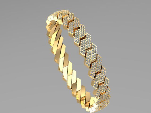 cuban chain  necklace diamond z01 3D model_14