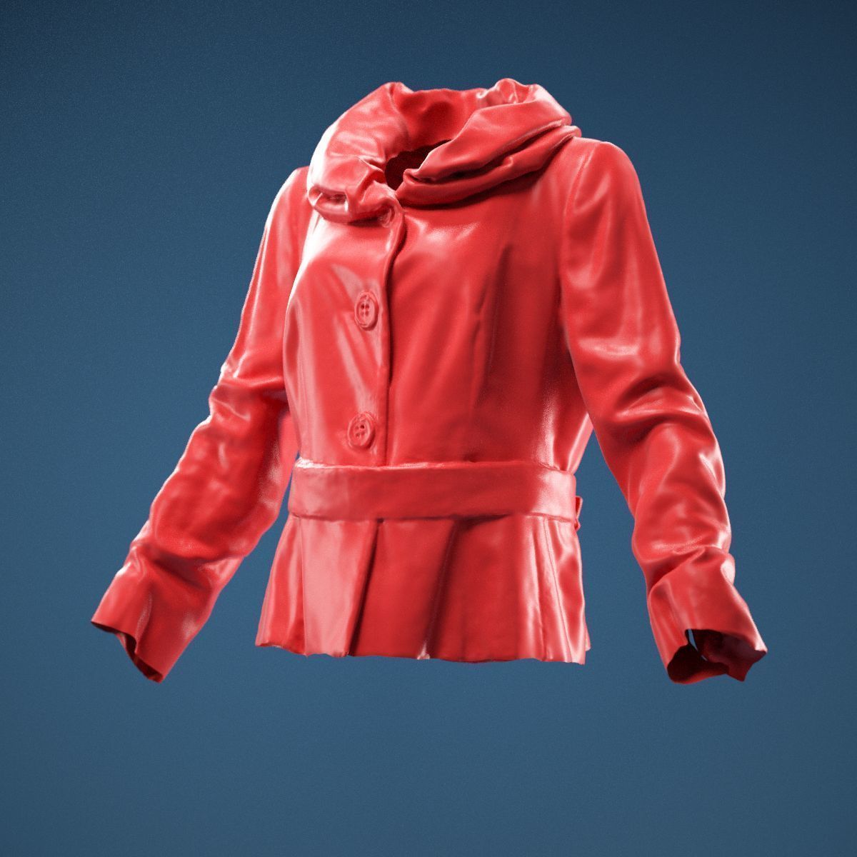 Gold Jacket Belt 3D model_11