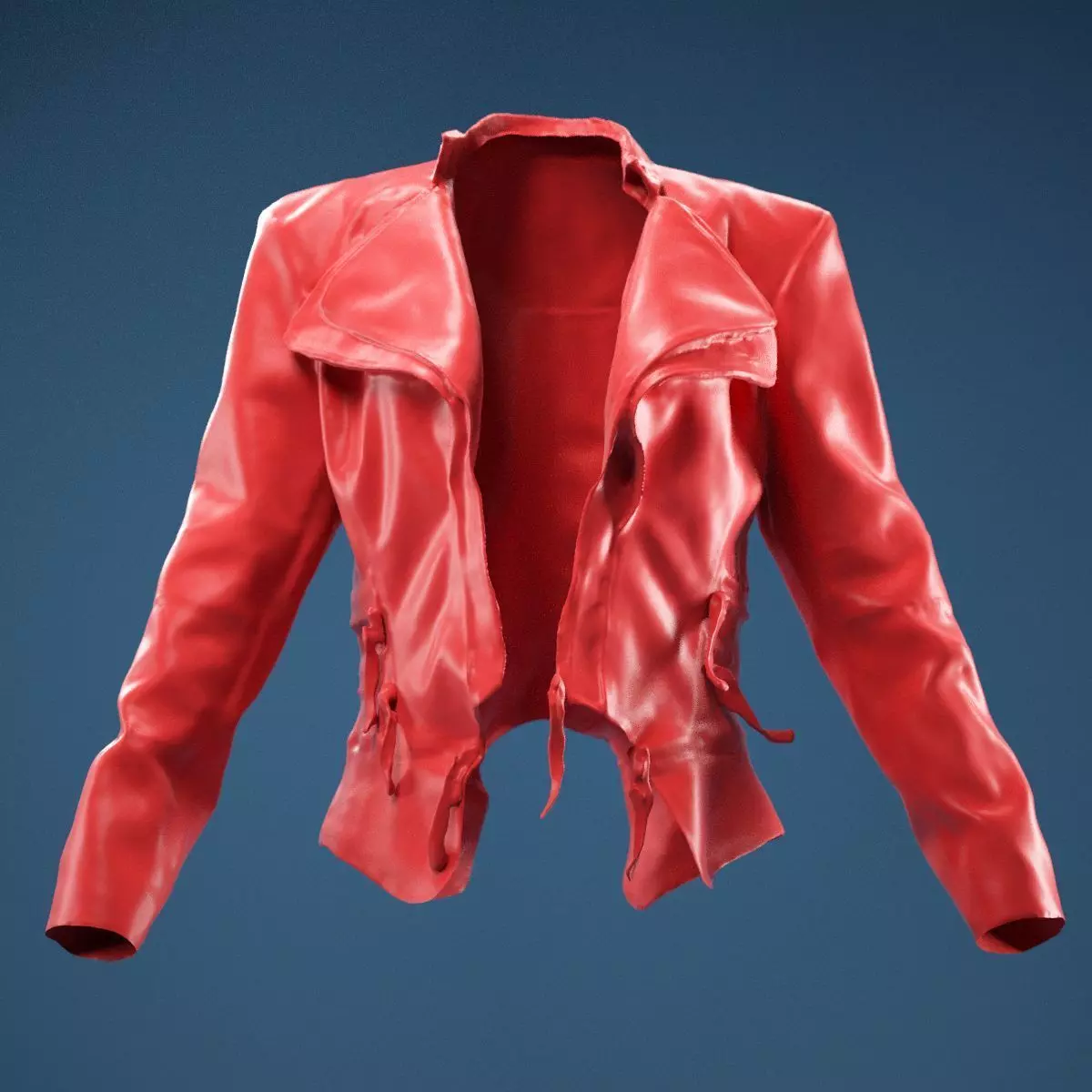 Flaps Leather Jacket Open 3D model