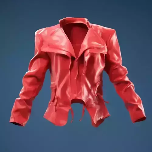 Flaps Leather Jacket Closed 3D model