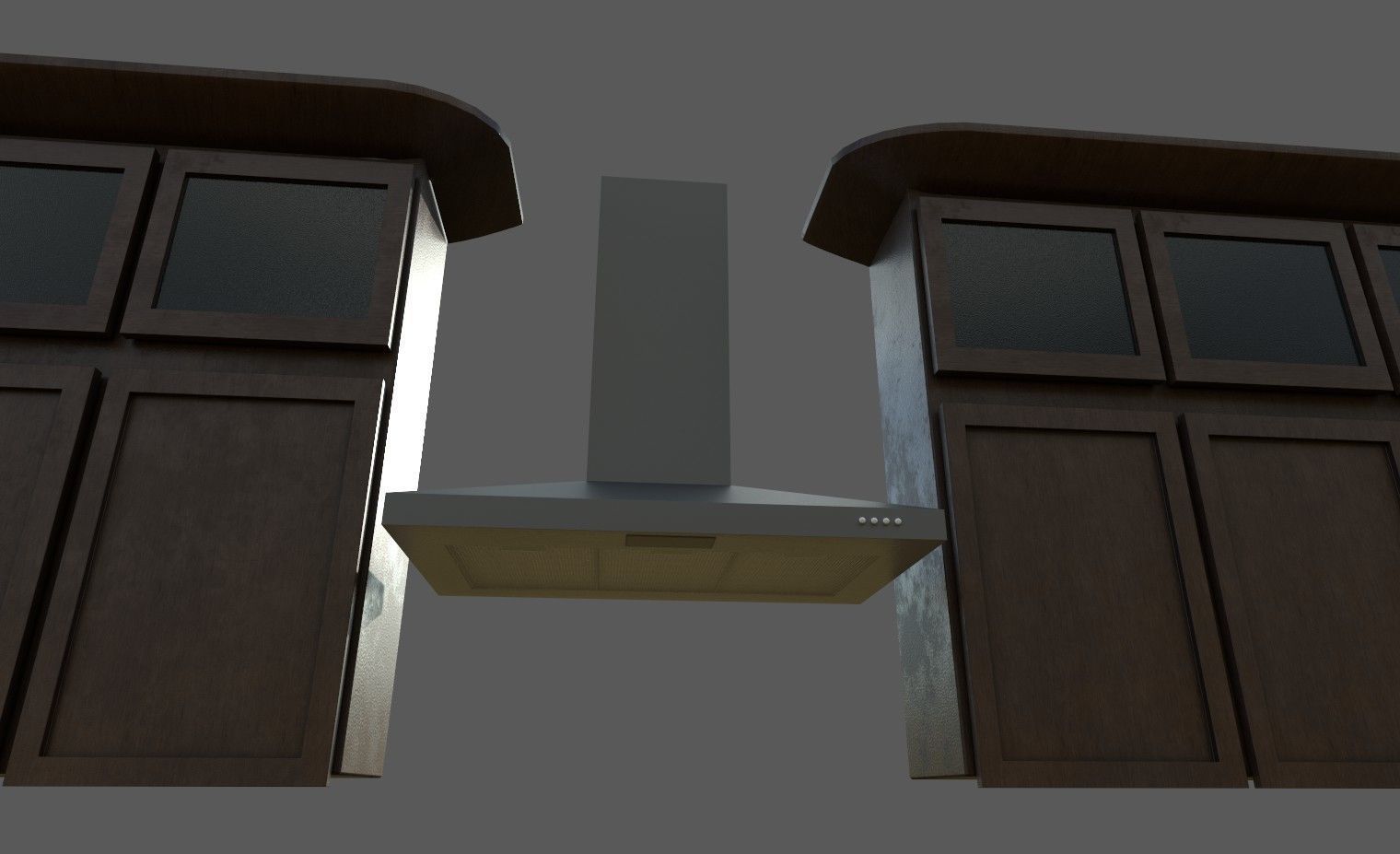 Kitchen Set island with stove top Low-poly 3D model_8