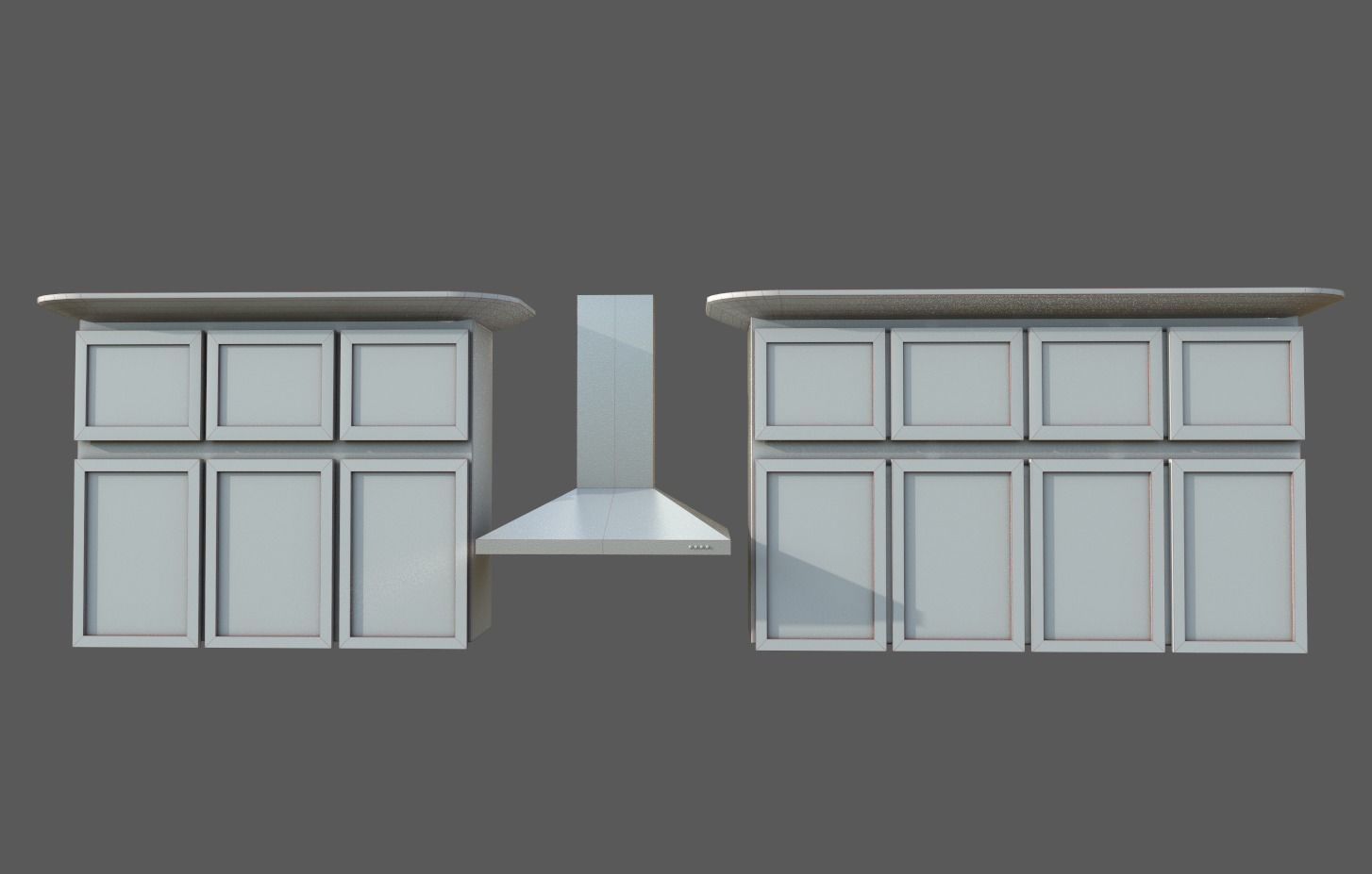 Kitchen Set island with stove top Low-poly 3D model_1