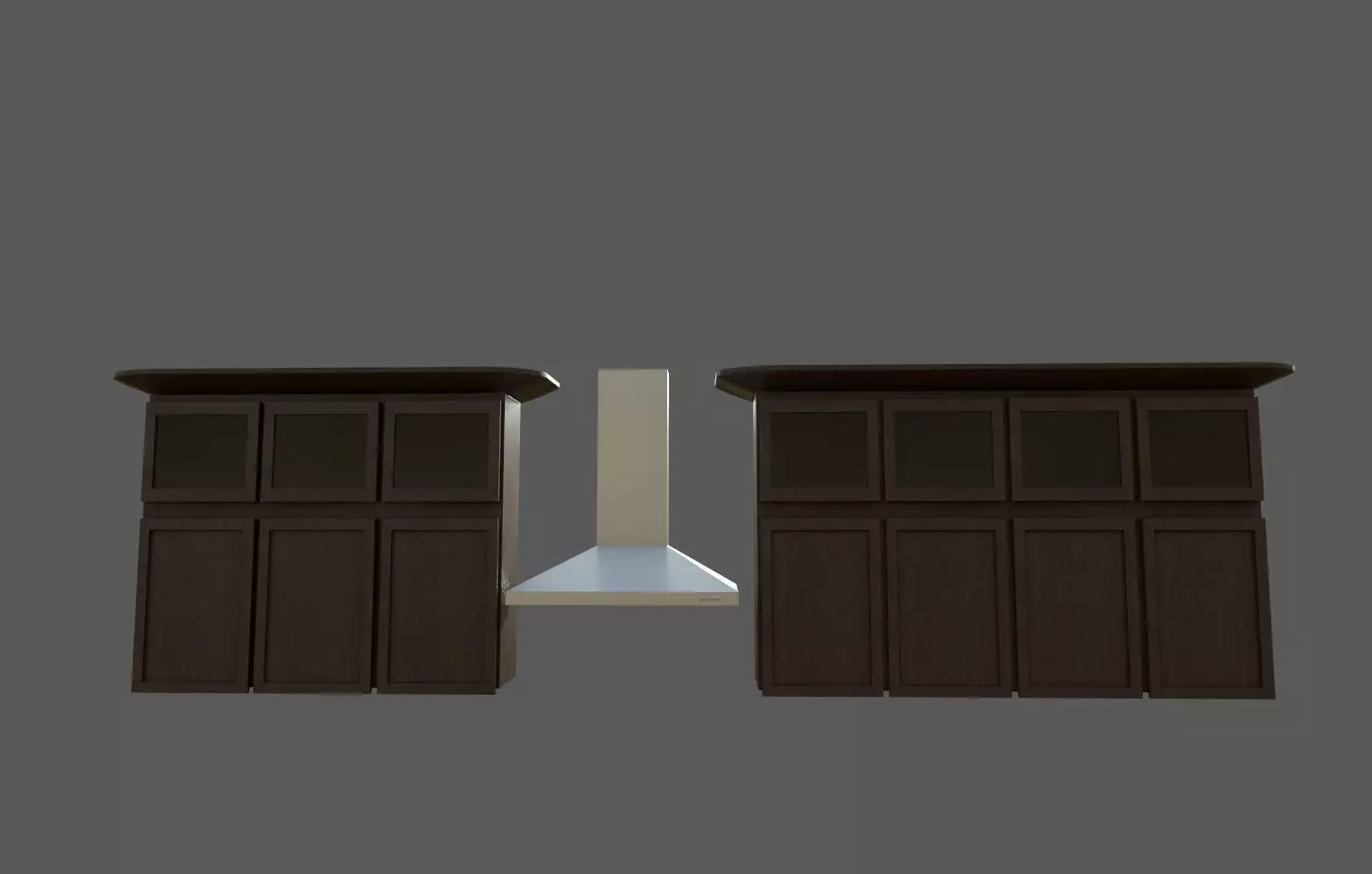 Kitchen Set island with stove top Low-poly 3D model_0