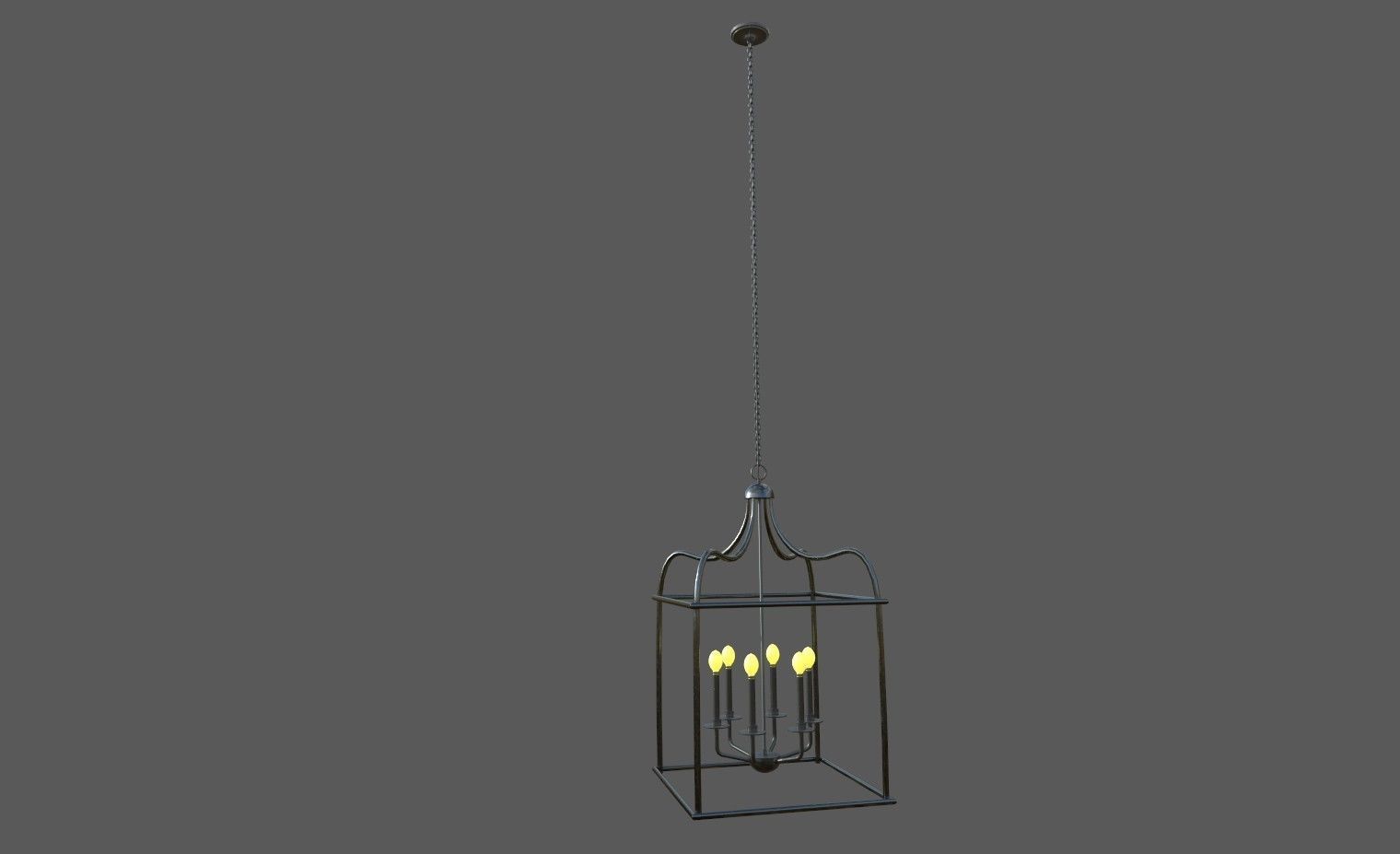 Modern Chandelier vintage Low-poly 3D model_2