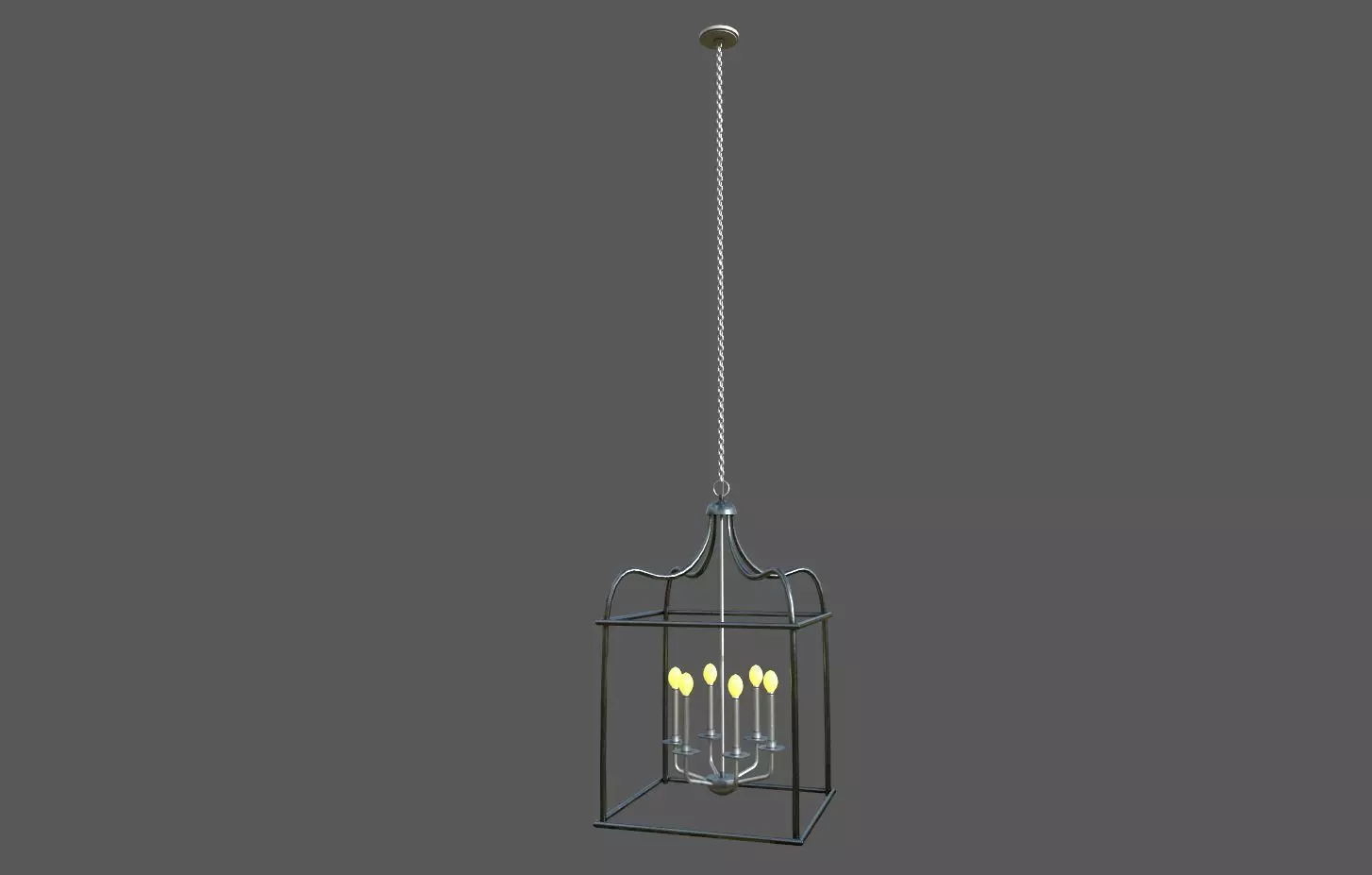 Modern Chandelier vintage Low-poly 3D model_0