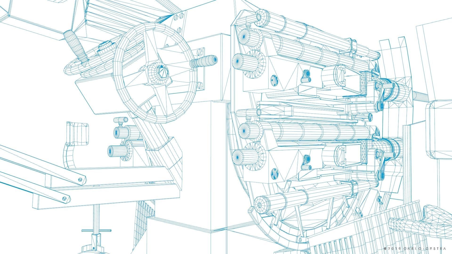 German 20mm Flak 38 Vierling Low-poly 3D model_43