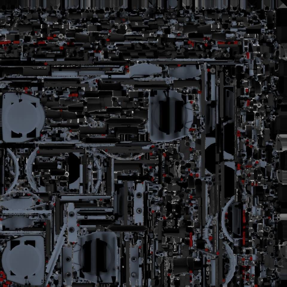 German 20mm Flak 38 Vierling Low-poly 3D model_16