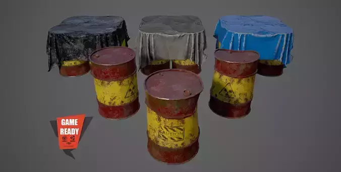 BARRELS OIL Game Ready LowPoly